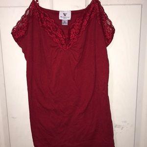 Red lace cami